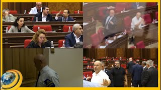 «Ամո՛թ, գետինը մտնես». «շշամարտ»՝ առանց կանոնների. Աղազարյանը Խամոյանի շիշը նետեց Պարսիլյանի վրա