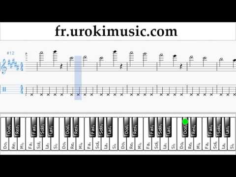 Comment Jouer du Piano (main droite) David Guetta, Justin Bieber - 2U Tab Tablature Partie#1 Exerce