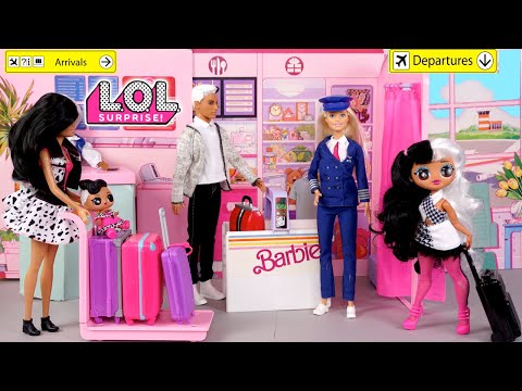 Barbie LOL OMG Family Travel Routine - Titi Dolls