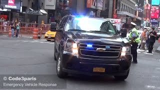 Secret Service Suburban + NYC Emergency Ambulances