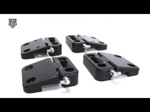 FerroForcia side door hinge Land Rover Defender photo collage (HSS2-001 / HSS4-001)