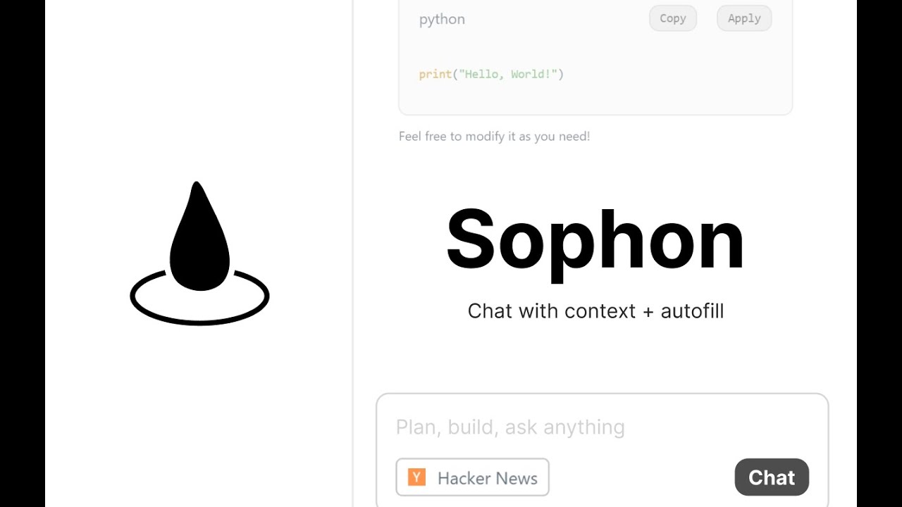 Sophon - ChatGPT sidebar with context + autofill demo video
