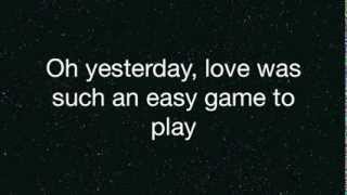 GLEE -  Yesterday (Lyrics)