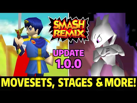 Mewtwo & Marth Custom Movesets & New Stages in Smash Remix 1.0.0! (Smash Bros. 64 Mod)