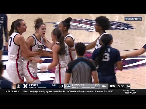 TECHNICAL On Lou Lopez-Senechal After She's Shoved, HELD BACK By UConn Huskies Players! Geno FURIOUS