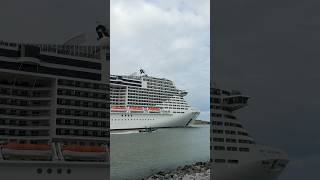 MSC Grandiosa sailing away! #shorts #msc #msccruises #mscgrandiosa #cruiseship  #portcanaveral