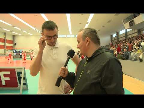 KOMÁROMI ARANYDUPLA a férfi röplabda extraliga fináléjában - Ferencz Dávid menedzser - meccs előtti
