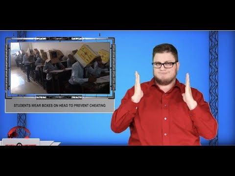 Students wear boxes on head to prevent cheating (ASL - 10.21.19)