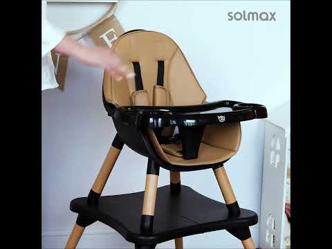 Миниатюра изображения товара Стульчик для кормления Solmax&Kids HW99644 (бежевый/черный)