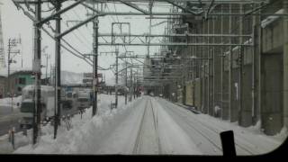 preview picture of video '【大雪】 JR上越線・前面展望 八色駅から浦佐駅 Train front view (Snow scene)'