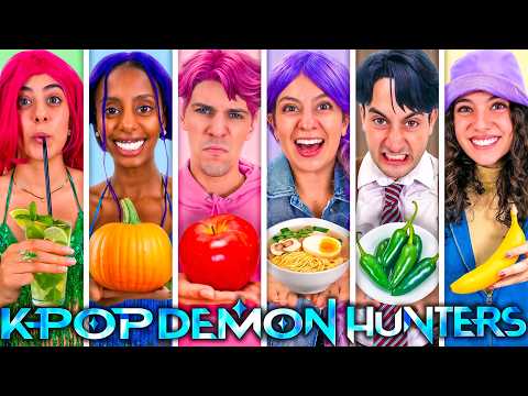 We only eat food with the first letter of KPOP Demon Hunters' names! Hunterx and Saja Boys*