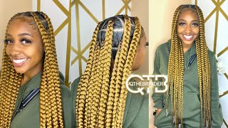 QTHEBRAIDER: HOW TO| Large Knotless Braids & Beads (thigh length)