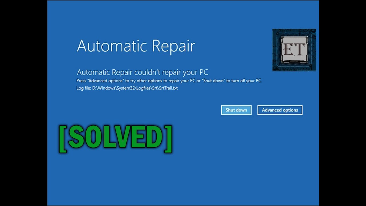 How to Fix Automatic Repair Loop in Windows 10 - Startup Repair Couldn’t Repair Your PC