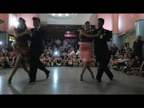  Sebastian Achaval,    Roxana Suarez,    Christian Marquez,    and  Virginia Gomez  are  dancing  at  Argentina Salon Tango Festival  in  2017