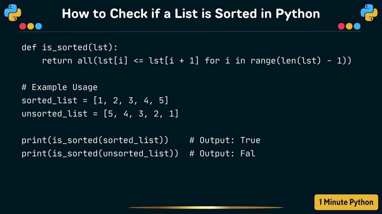 How to Check if a List is Sorted in Python