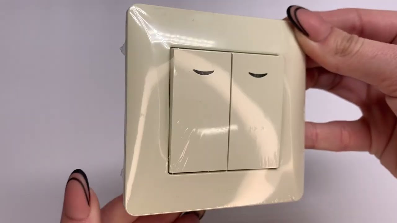 Выключатель двухклавишный с подсветкой VIDEX Binera крем VF-BNSW2L-CR