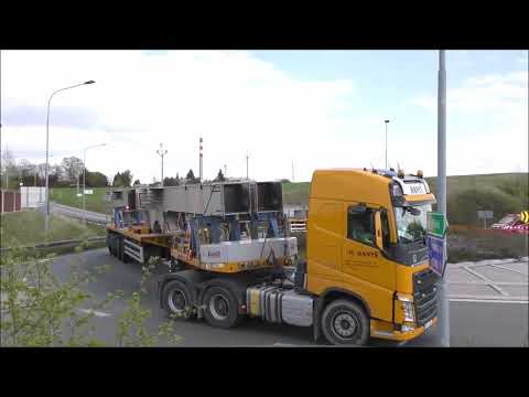 Hanyš - transport of bridge parts - Oversize load / Nadměrný náklad / Schwertransport