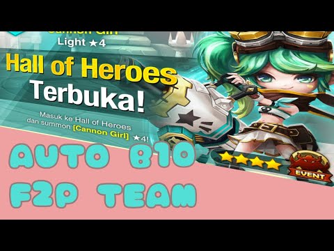 [Summoners War]B10 Hall of Heroes Light Canon girl auto F2P team