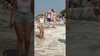 ☀️The Wonder Of Pamukkale Cleopatra Pool -Best  Day❄️ #pamukkale #cleopatra