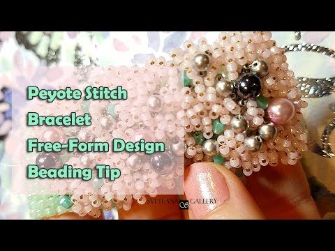 Peyote Stitch Beaded Bracelet Free Form Design Tip