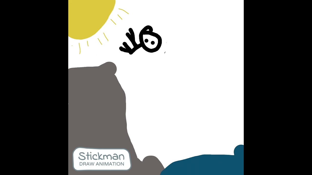 Stickman jumps into water and then shark eat Stickman