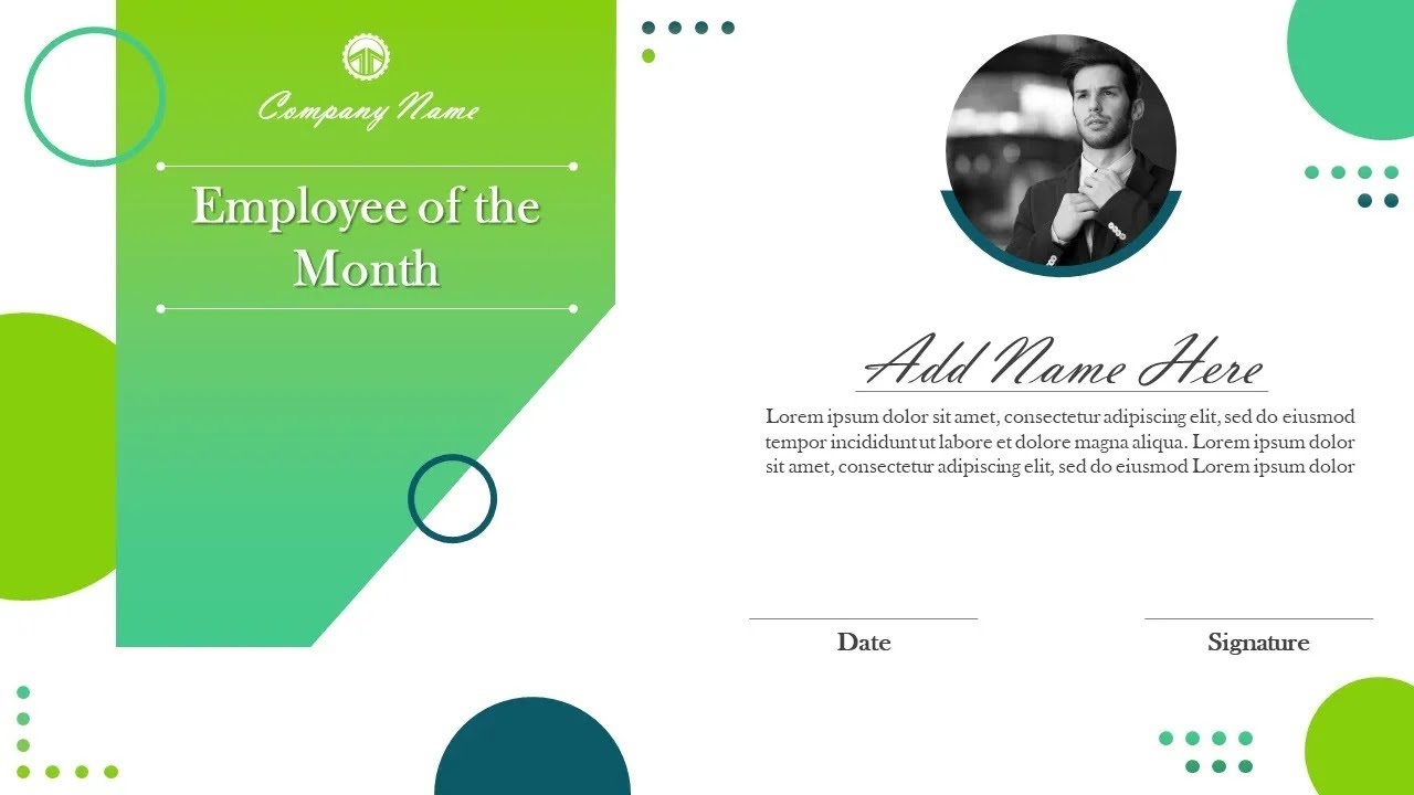 Employee of the Month Certificate PowerPoint Slide | Kridha Graphics