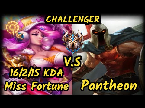 SPY.V Freeze (MISS FORTUNE) vs PANTHEON - 16/2/15 KDA BOTTOM ADC CHALLENGER GAMEPLAY - EUW