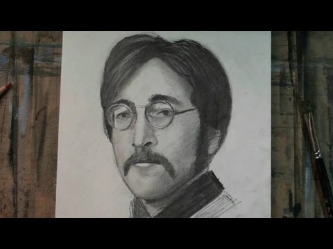 How to Draw John Lennon Step by Step Portrait : Learn