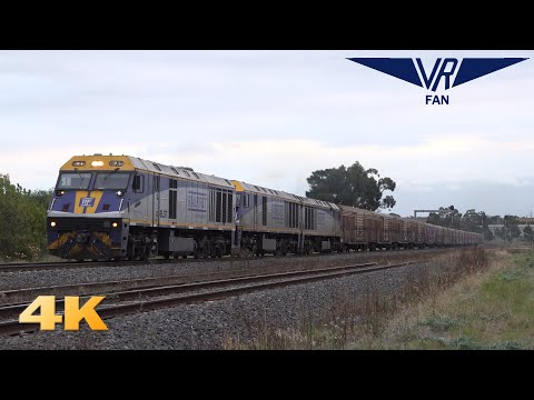 Eight Trains at McIntyre Loop: Australian Trains in 4K