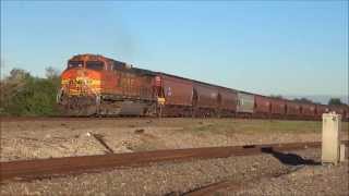 preview picture of video 'BNSF Southbound Grain at Caldwell, TX - 9.22.2013'