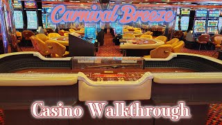 Carnival Breeze Casino Walkthrough 🎲 | Full Tour of Slots, Tables & Non-Smoking Areas
