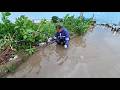 Cleaning Clogged Drains Filled With Heavy Debris Rain Drone Flood