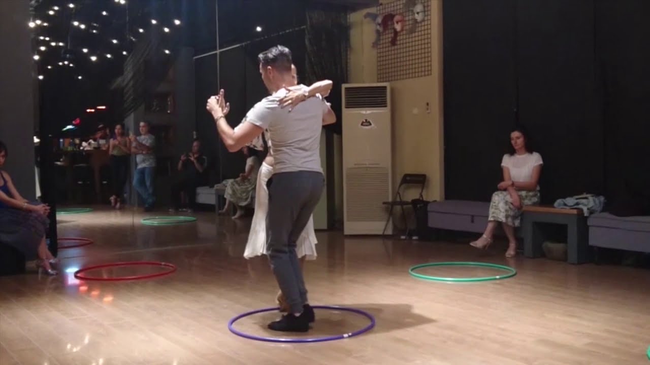 TANGO - CLASS DEMO - DANCING IN SMALL SPACE - TANGO INSTRUCTORS MERT MORAN FIGEN MORAN