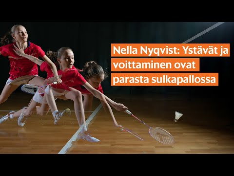 Koiralenkillä sulkapalloilija Nella Nyqvistin kanssa