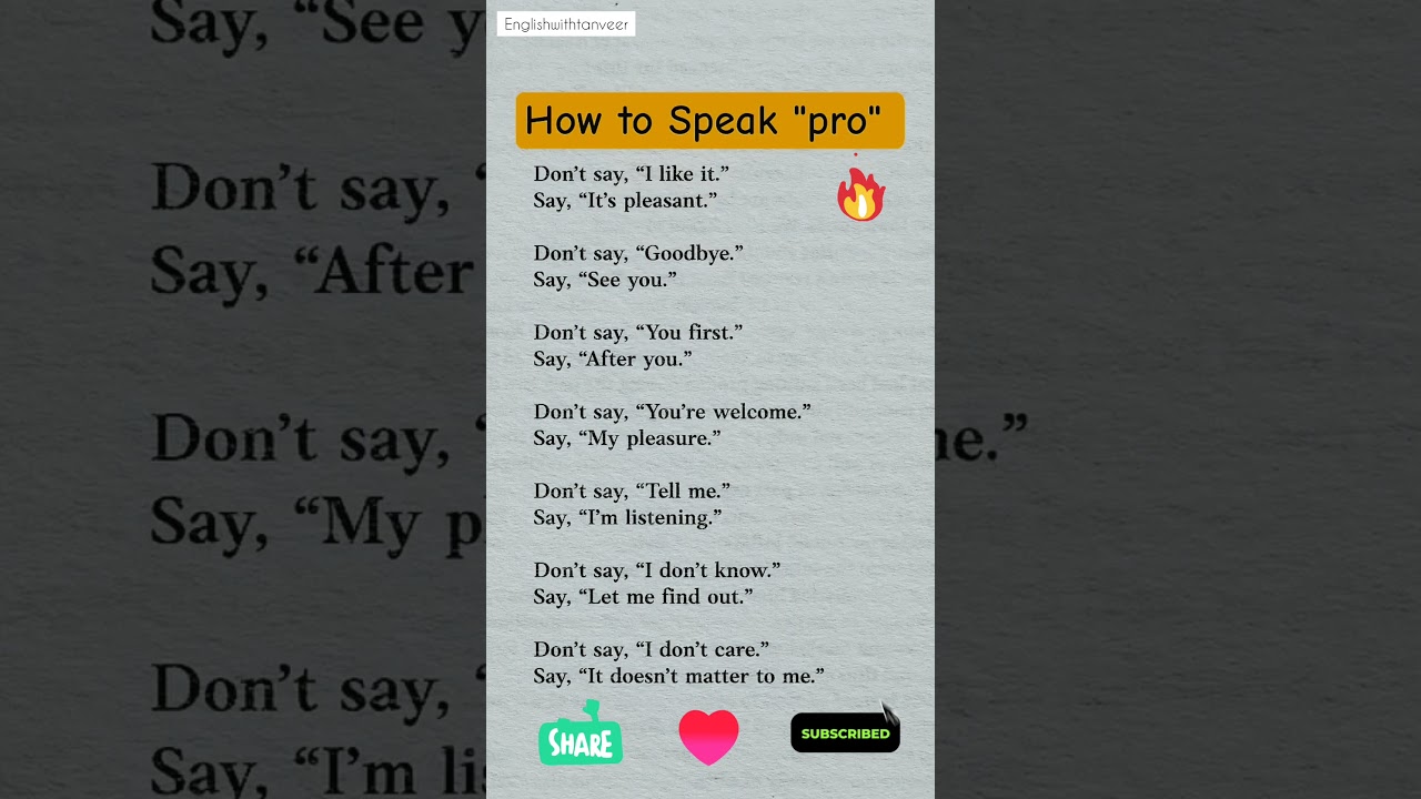 Stop Saying This! Speak Like a Pro in English | Englishwithtanveer | Improve English Fast