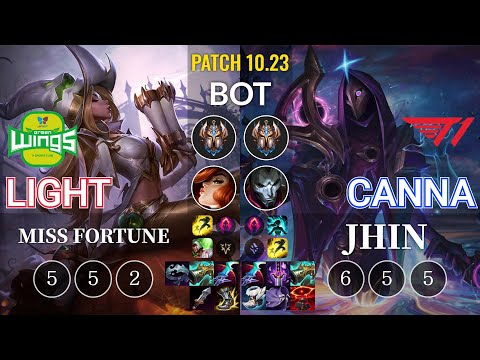 JAG Light Miss Fortune vs T1 Canna Jhin Bot - KR Patch 10.23