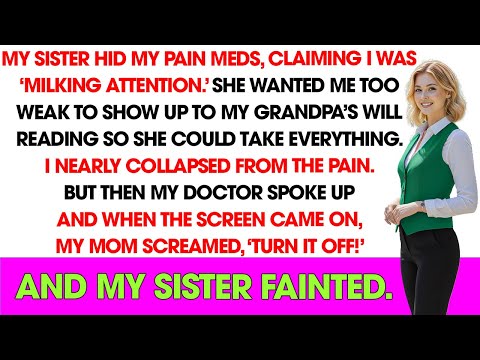 My sister hid my pain meds for ‘milking attention’—until my doctor exposed her at the will reading.