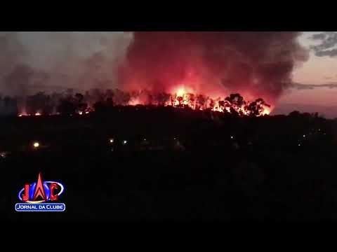 Grande incêndio atinge mata da Fazenda Experimental - Jornal da Clube (31/08/2019)