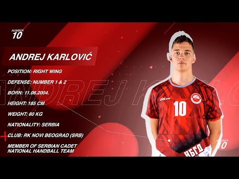 Andrej Karlovic - Right Wing - HC New Belgrade - Highlights - Handball - CV - 2021/22