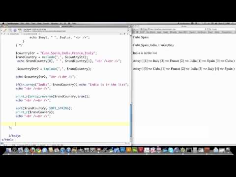 Web Design and Programming Pt 5 PHP Arrays