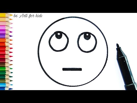 How to Draw the Face with Rolling Eyes Emoji