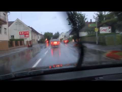 Autofahrt nach Gewitter durch Oberwart 2012
