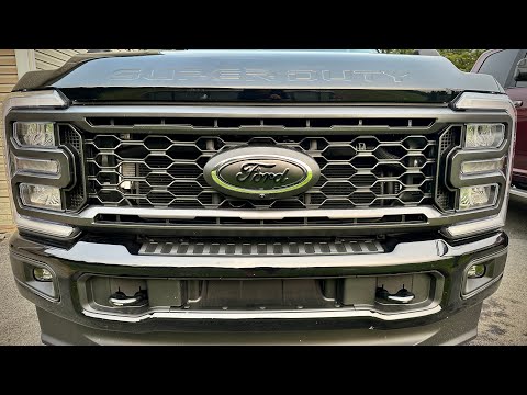 I Changed The 2023 Ford F350 OEM Blue Emblems To Black Using Custom Vinyl Decals.