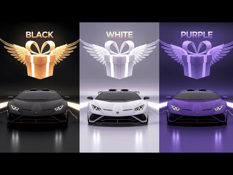 Choose your gift 🎁💝3 gift box challenge Black, White & Purple 💜🖤🤍 2 good 1 bad #quiz #chooseyourgift