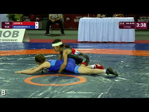 1/4 WW - 36 kg: S. CAYIR (TUR) v. V. KHAIDAROVA (RUS)