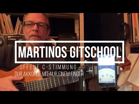 Offene C Stimmung - Ein Finger für alle Dur-Akkorde; JelGi