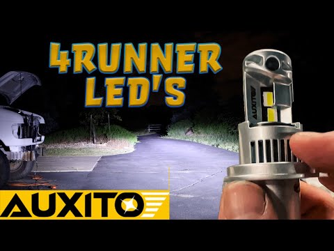 3rd Gen Toyota 4Runner LED Headlight Bulb Test and Install | Auxito B7 and Q16 LED H4 Bulbs