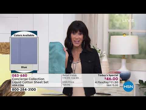 Concierge Collection Liquid Cotton Sheet Set  Soft Colors