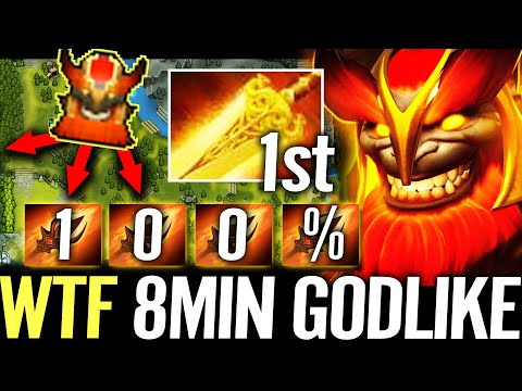 🔥 8min GODLIKE WTF Mars MID by NINE  — Radiance 1st Item NEW STYLE + 100% Spear Rate Dota 2 Pro