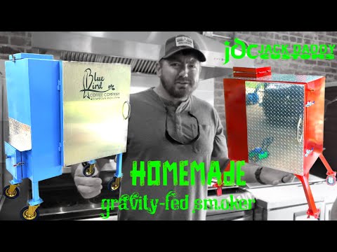 How to make a HOMEMADE GRAVITY FED BBQ SMOKER - best butts and brisket EVER!